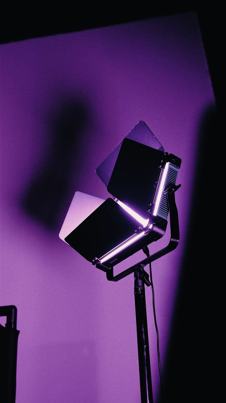 Lighting setups on professional movie stage